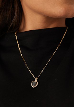 LILY AND ROSE - Rose Necklace - Jet - Kläder - - Bubbleroom