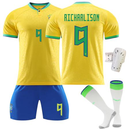 Qatar Fotbolls-vm 2022 Brasilien Fotbollssats - Gulgrön 18