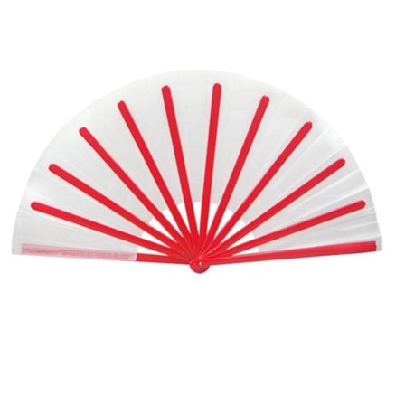 Hvid/rød - Fjerfane - Ensfarvet - Ekstra stor 33cm - Teater - Plastbase