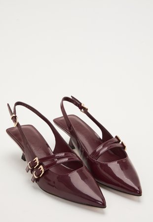 ONLY Onlcoco-8 Buckle Slingback Pum Burgundy Klær