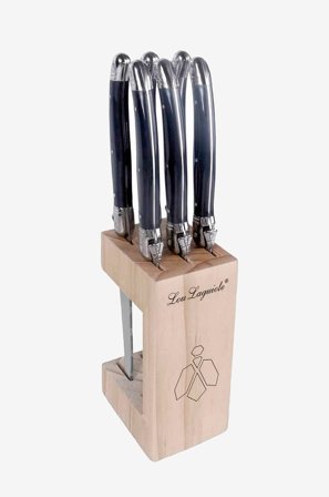 Lou Laguiole - Grillkniver Tradition i treblokk, 6-pk - Flerfarget - Bestikk - Fra Homeroom