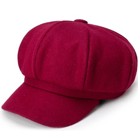 Dame Newsboy kasket justerbar skygge baret hatte blød ottekantet vintage cabbie hat ottekantet kasket til kvinder pige sort