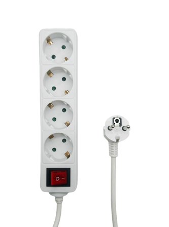 MicroConnect 4-way Schuko Power Strip