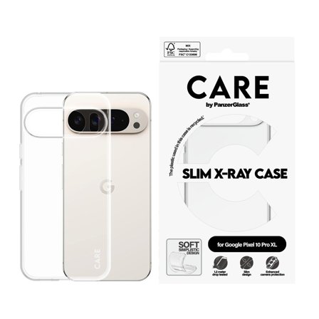PanzerGlass CARE Pixel 10 Pro XL X-ray silikondeksel (gjennomsiktig) Slank design, glatt grep, laget av resirkulert materiale