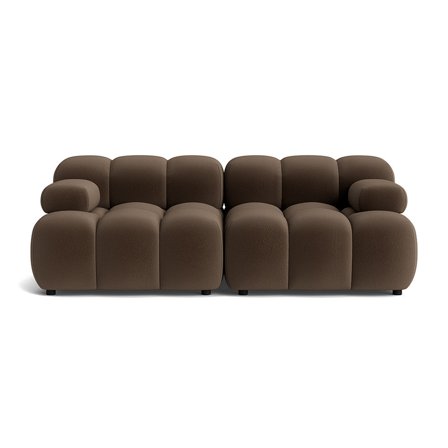 Puffy 2 personers sofa - Lisboa Brun - 190x95x64 - Sofa Lænestol, 2 personers sofa