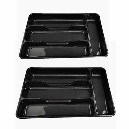 Pieces Bestikk-Innlegg, Bestikkbrett, Skuff-Innlegg, Bestikk-Skillevegg, Bestikkbrett, 27x17.6x3.5cm Svart