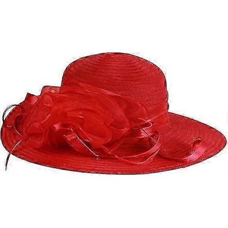 Bredbremmet organzahatt for damer til bryllup, dåp og solbeskyttelse