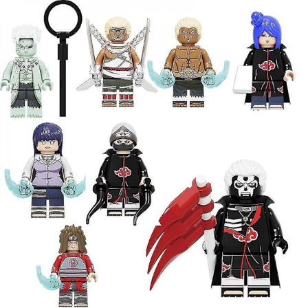 8pc Naruto Building Blocks Minifigures Children Boys Assembled Plastic Toys