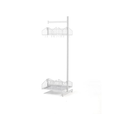 Garderobe TRÅD, påbyggseksjon, frittstående, B600 mm, hvit