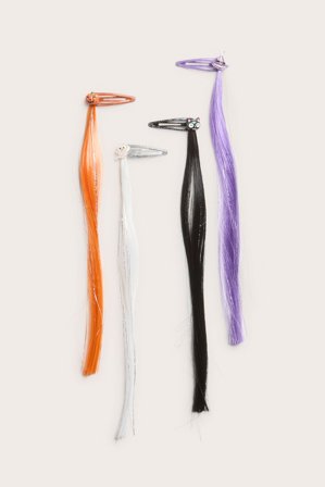 Kappahl | Hårspännen med löshår halloween 4-pack | Svart