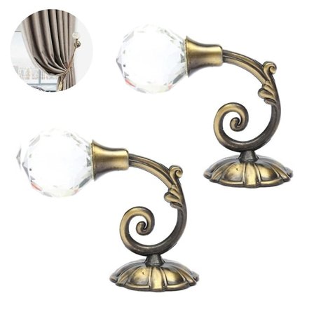 IC Ekstra stor glaskristal gardinholder Knytvægspluk