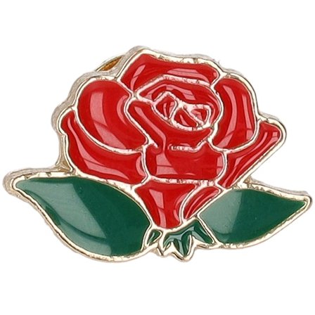 Cap Pins - Rojo Accesorio - Rose Red/Green Metal Enamel Pin @ Hatstore