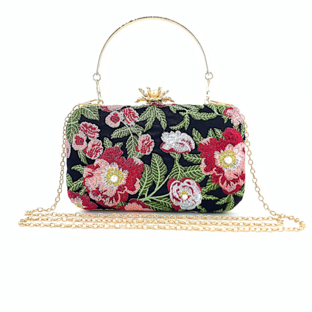 Smuk Håndtaske Clutch Præget Broderi Aften Taske Til Bryllup