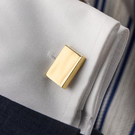 Kiillotetut Suorakulmanmuotoiset Kullanväriset Kalvosinnapit for Men