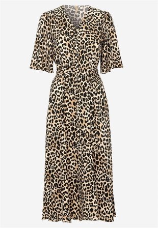 Soyaconcept - Leopardmønstret viskosekjole i brun / leopard for damer i størrelse M (40) - Cellbes