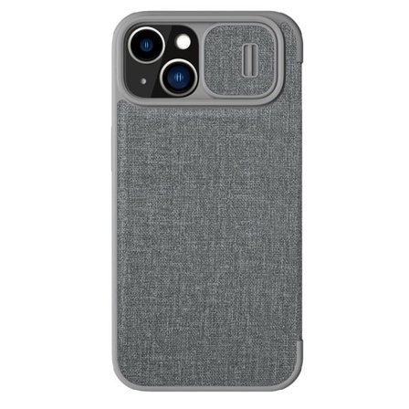 Nillkin Qin Qin Cloth Pro Case Case for iPhone 14 Plus Camera Cover Holster Cover Flip Case Harmaa