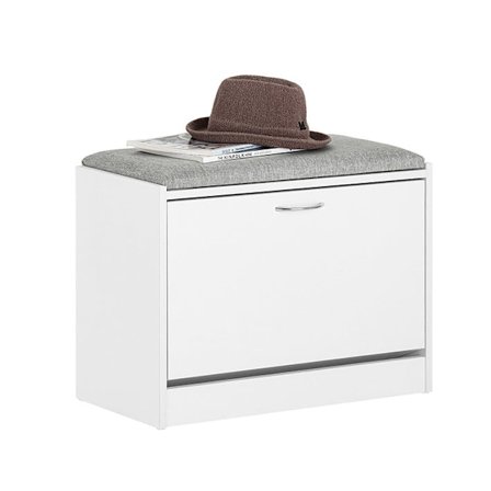 Rootz-kenkäpenkki istuintyynyllä - Kenkäteline - Säilytyspenkki - Tilaa säästävä muotoilu - Mukava istuin - Naarmuuntumattomat kumijalat - 60 cm x 46