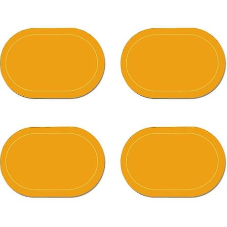 Faux læder dækkeservietter sæt med 4 - Dobbeltsidet farve ovalt design spisebordsmåtter vandtæt varmebestandig boligindretning -xx Gul