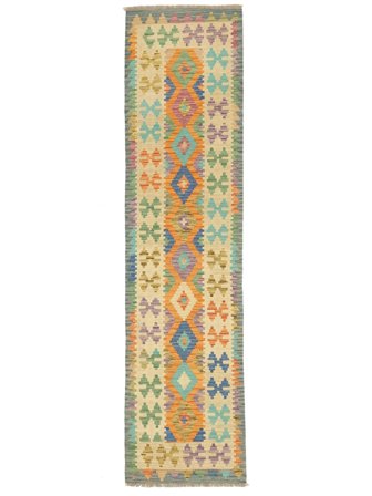 Hand Woven Kilim Afghan Old Style Rug 75X294