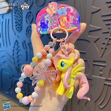 Anime Kawaii My Little Pony Nøglering Tilbehør Rygsæk Vedhæng Figur Legetøj Nøglering Dukke Pige Gave Twilight Sparkle Fluttershy[YJD]