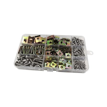 200 kappaletta U-klipsit ja koriruuvit, metalliset mutterit ja pultit auton kiinnikkeeseen C
