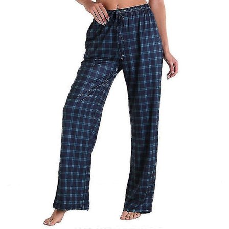 Dam Pyjamasbyxor Stretch Loungebyxor Rutiga Pyjamasunderdelar