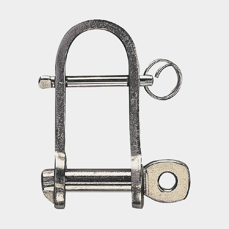 Schackel pressad pinne 6x25 fallschackel med nyckel i rostfritt stål 304 med löstagbar mellanpinne 6x48x18mm silver