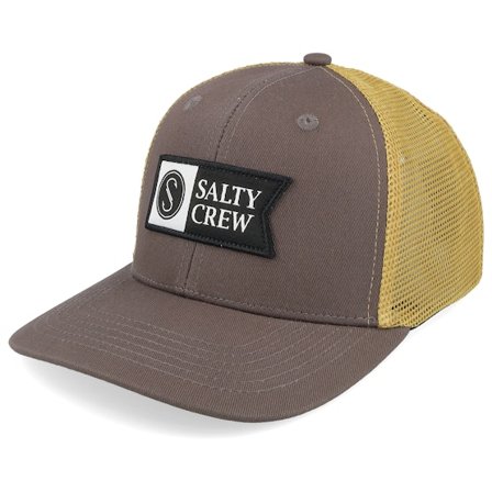 Salty Crew - Brown - trucker - Cap - Kids Pinnacle Retro Charcoal/Gold Trucker - Hatstore