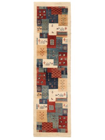 Gabbeh Loribaft Matot Matto 80X290 Käytävämatto Beige/Tummanpunainen Villa, Intia