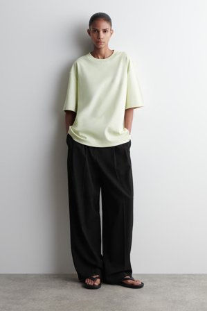 COS Women's T-Shirt Oversize In Cotone in Verde