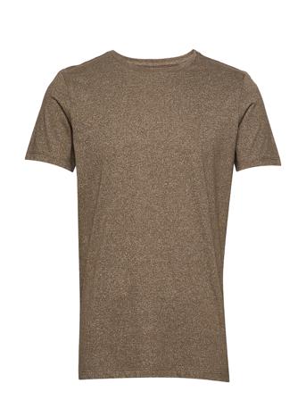 Mouliné O-Neck Tee S/S T-shirts Short-sleeved Ruskea Lindbergh