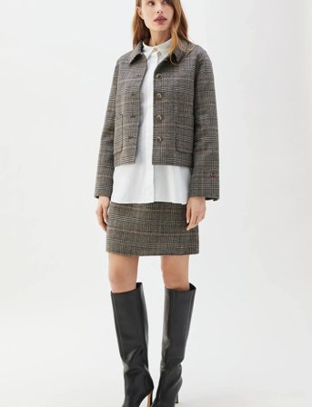 BUSNEL Mathilde Checked Jacket - Brown - 40