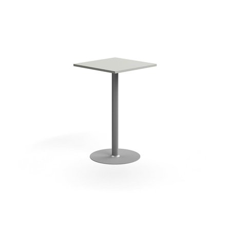 Bar table VERTICUS, 700x700x1100 mm, light grey/silver