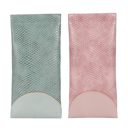 2 stk. Brilleetui Bærbar Solbrilleveske For Kvinner Pu Kule Lær Oppbevaring Solbrillepose