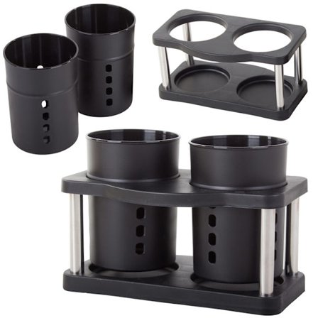 Bestikkurv Dobbelt - Opbevaringskurv Sort