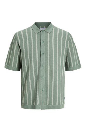 Jjemil Knit Striped Shirt Ss Green Jack & J S