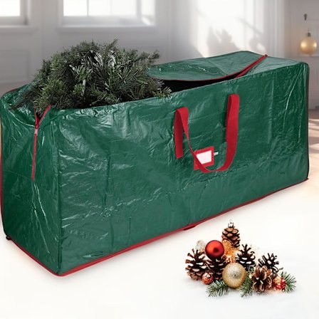 Förvaringsväska för julgran – Rymmer upp till 180 cm och 210 cm höga konstgjorda träd – Extra stor julgransväska med hållbar förstärkning (GRÖN 1 ST)