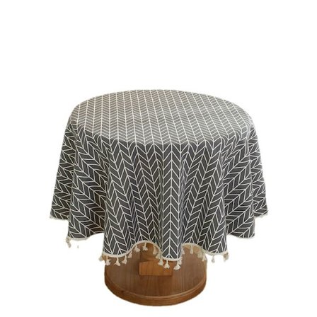 Nordisk stil bordsduk, runt bord och rund bordsduk, dammtät bomull och linne bordsduk, semestermiddag