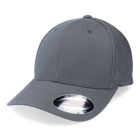 Flexfit - Grå flexfit Keps - Mesh Dark Grey Trucker @ Hatstore