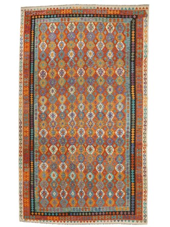Kilim Afghan Old Style Rug 310X494 Brown/Dark Red Large Wool, Afghanistan