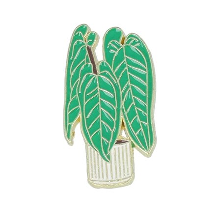Cap Pins - Vert Accessoire - Long Leaves Plant Metal Enamel Pin @ Hatstore
