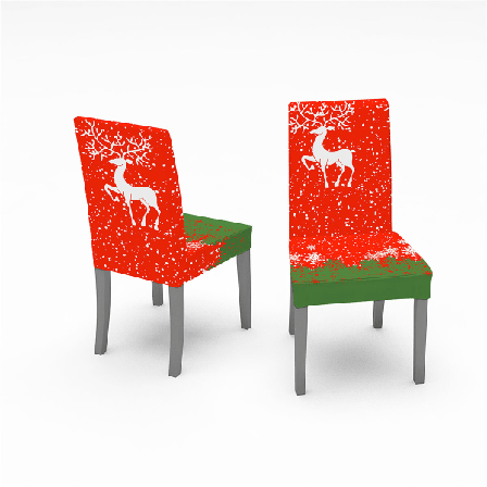 Julmatstolsöverdrag Set om 2, Stretch Xmas Parsons