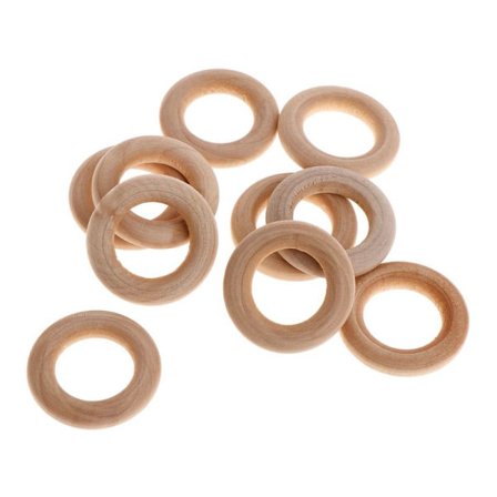 10-pack treringer for å male tresirkler for håndverk DIY fuglepapegøyeleke