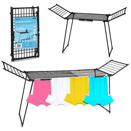 Sammenklappeligt tørrestativ Lydia 27 m sort