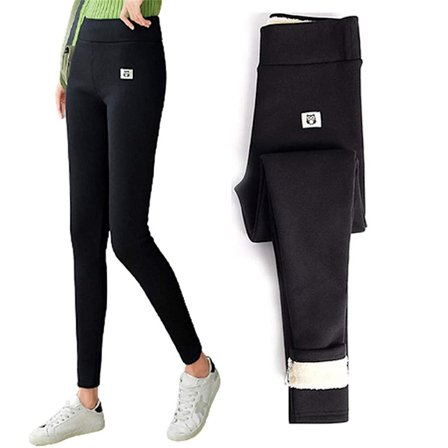 Vinter Kvinner Tykke Kasjmir Ull Fleeceforet Vindtett Varme Elastiske Leggings