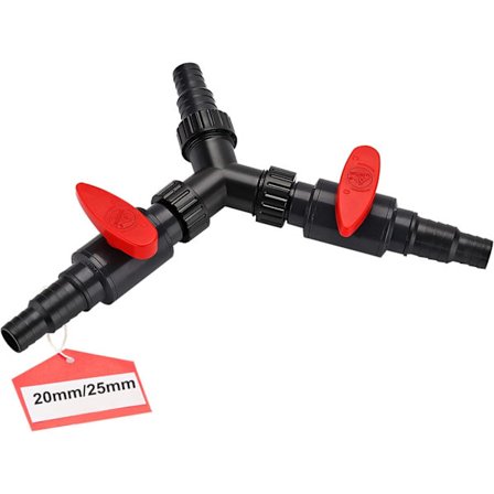3-vejs fordeler 20/25 mm (3/4 1") Y-splitteradapter justerbar ABS Y-fordeler slange rørforbindelse kompatibel med damppumpe haveslange og vandløb