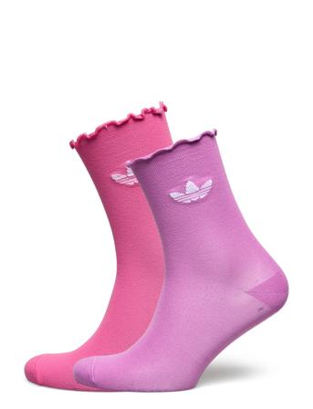 Semi Sheer Ruffle Crew Sock 2 Pair Pack Sport Socks Pink Adidas Originals