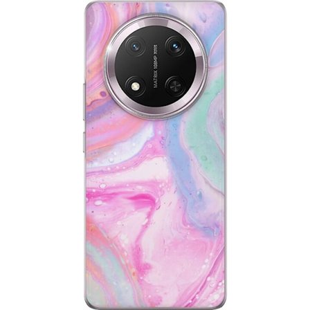 Yhteensopiva Puhelinkuori Honor Honor Magic7 Lite Abstrakti pastellin värinen marmoritaide, jossa on nestemäinen akryyli vaikutus pinkissä, sinises