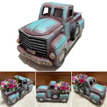 Kreativ Bil Blomsterpotte Sukkulenter Plantebeholder Retro Harpiks Håndverk Ornament For Hjem Hage Hagegård Dekorasjon Car