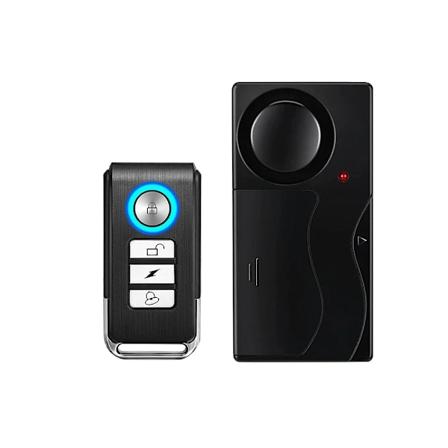 Ny 110dB Dörr- och Fönstervibrationsalarm Trådlöst Stöldskydd Alarm med Fjärrkontroll Hem Cykel Säkerhet Inbrottslarm 1 Kit Alarm